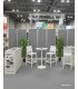photo d'illustration du Pack Salon avec banque d'accueil blanche, mobilier en location par 126 Events