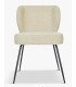 Beige Wayne armchair with black metal legs on a white background