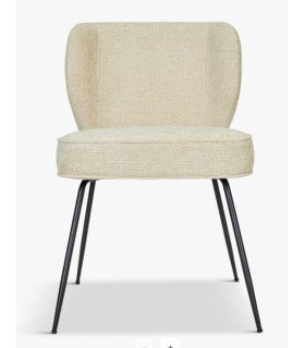 Fauteuil Wayne beige avec pieds en métal noir sur fond blanc