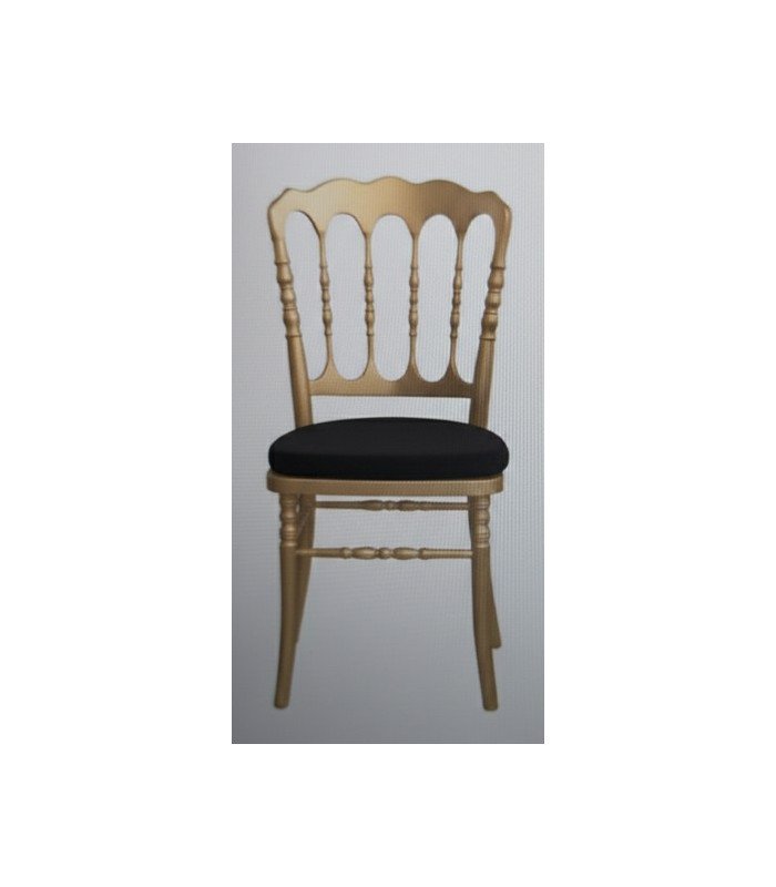 Chaise napoléon en bois dorée et galette noire