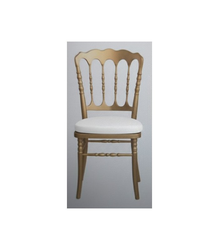 Napoleon III chair in gold and white galette