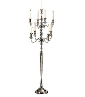 180 cm tall silver-plated 9-branch candlestick on a stand.