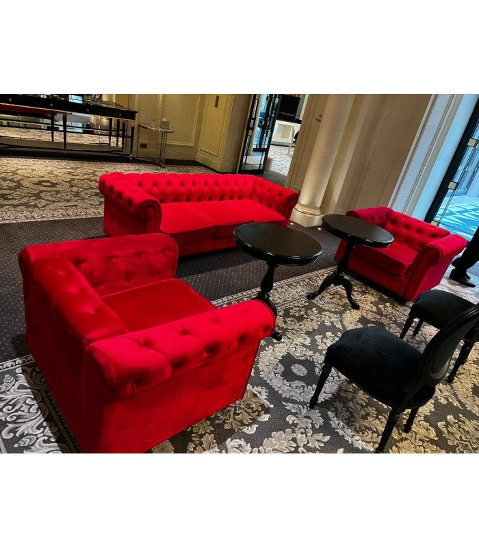 Black velvet medallion chair rental