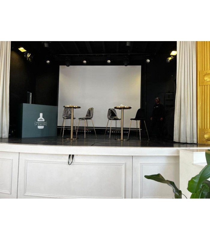 Mange debout New métal doré et plateau noir H 105