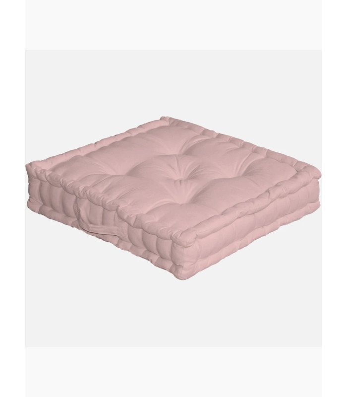 Coussin de sol pouf rose pastel 48 x 51 cm