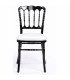 Location chaise napoléon noire galette tissu blanc