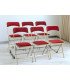 Isabelle folding chair in red velvet