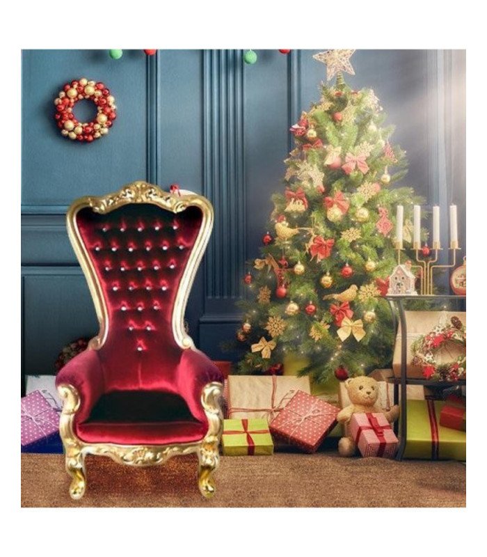 Trône royal doré et velours rouge