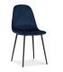 Chaise scandinave velours bleu nuit sur fond blanc.