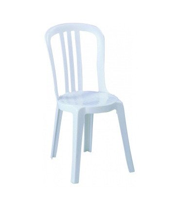 Miami Stackable White Plastic Chair for Indoor or Outdoor Use