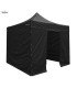 Black pop-up canopy tent rental, 3 x 3 m, set up with door and 3 side walls, 9 m² enclosed shelter by 126 Events