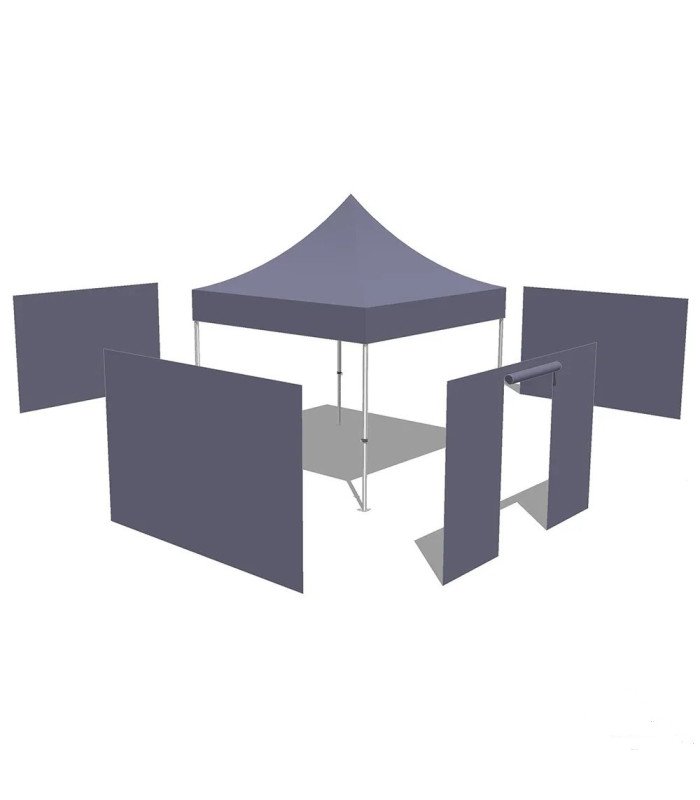 Plan coté des pièces de la tonnelle noire 3 x 3 m pliante, matériel événementiel en location chez 126 Events
