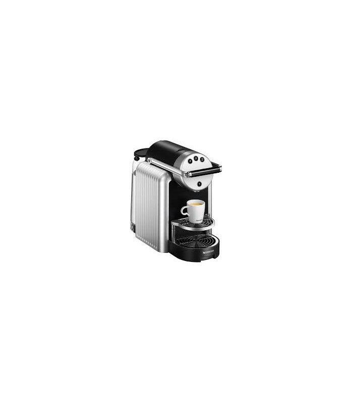 Capsule coffee machine on white background, side view