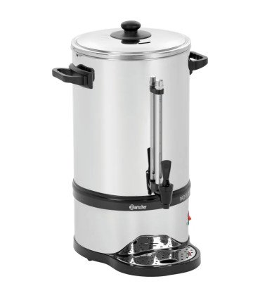 Machine à café percolateur 15 L en métal sur fond blanc