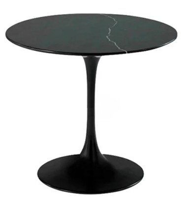 table tulipe plateau marbre noir style design années 70