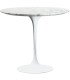 Table tulipe blanche Ø 70 cm avec plateau rond et pied central, présentée sur fond blanc