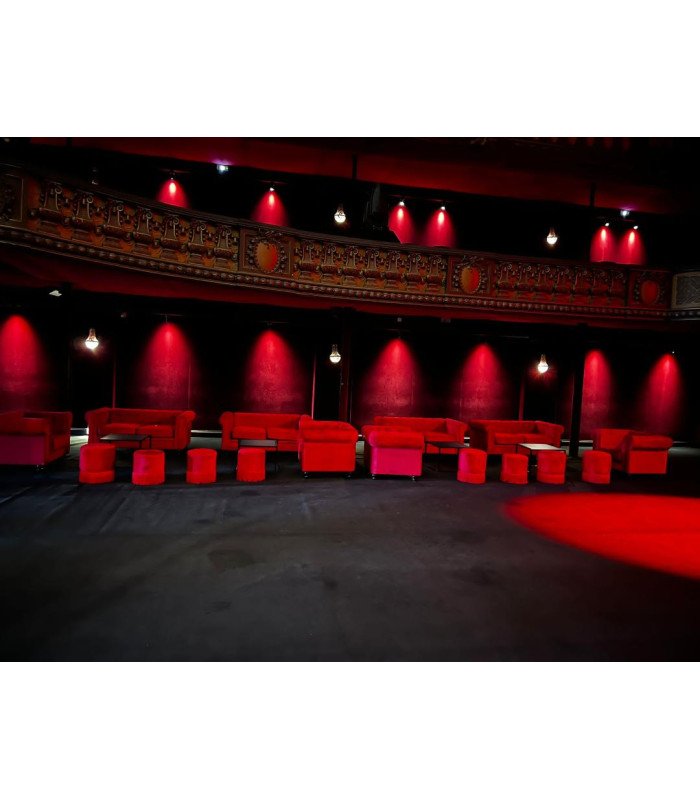 red velvet Chesterfield armchair