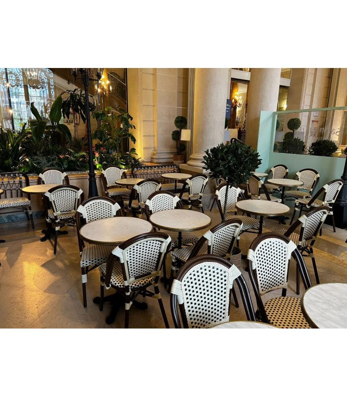 Parisian round steel bistro table 60cm