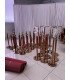 Set potelet doré 2 poiteaux et corde rouge 1m50