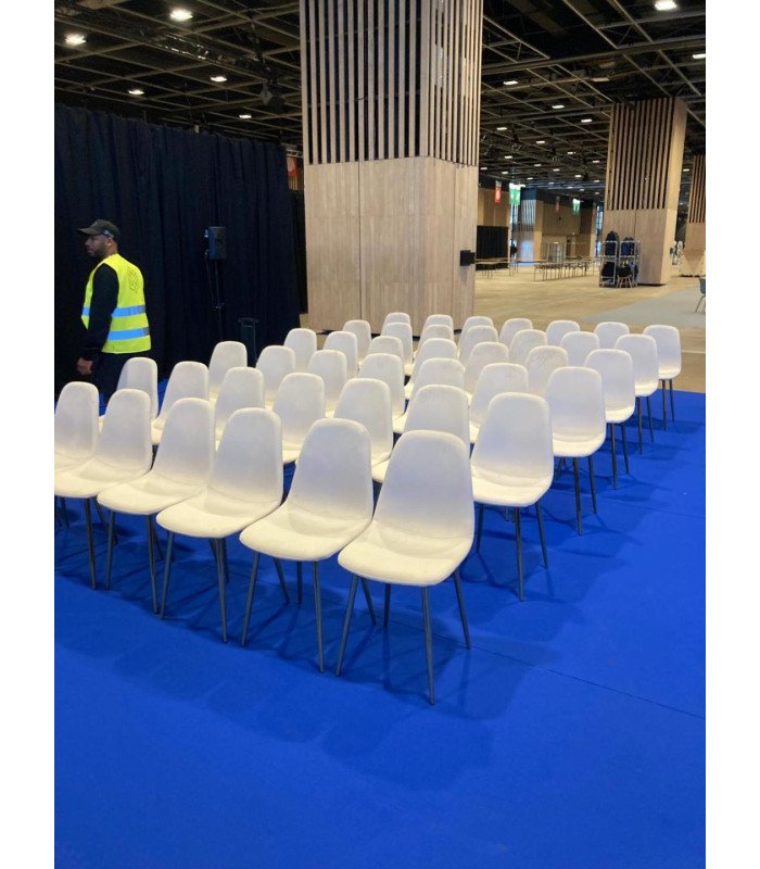 Beige velvet chair with gold legs