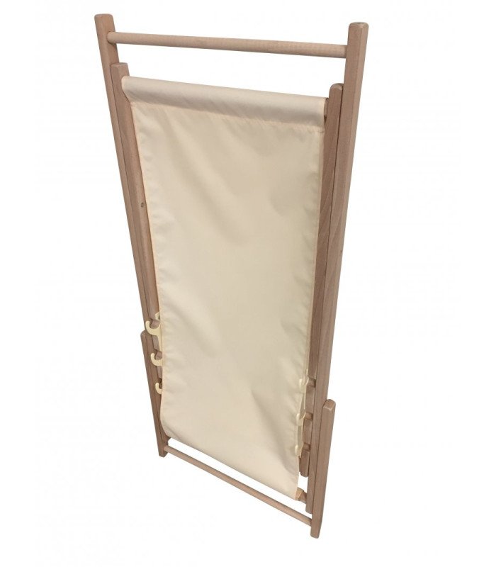 Chilienne natural wood and ecru canvas