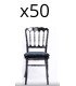 Pack of 50 black wooden Napoleon chairs displayed against a white background