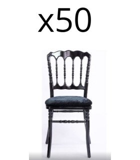 Pack of 50 black wooden Napoleon chairs displayed against a white background