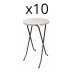 Pack de 10 mange debout pliables plateau blanc structure noire présenté sur fond blanc.