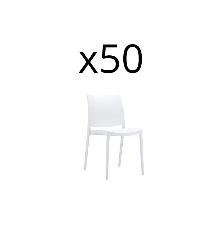 Pack 50 chaises de conférence Trix Blanches