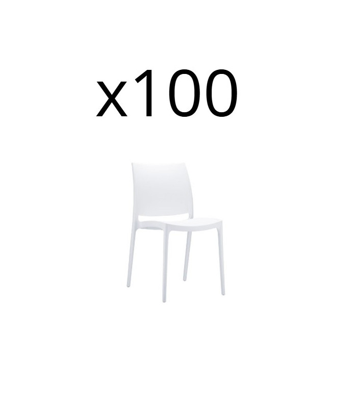 Pack 100 chaises de conférence blanches Trix