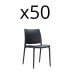 Pack of 50 stackable black conference chairs