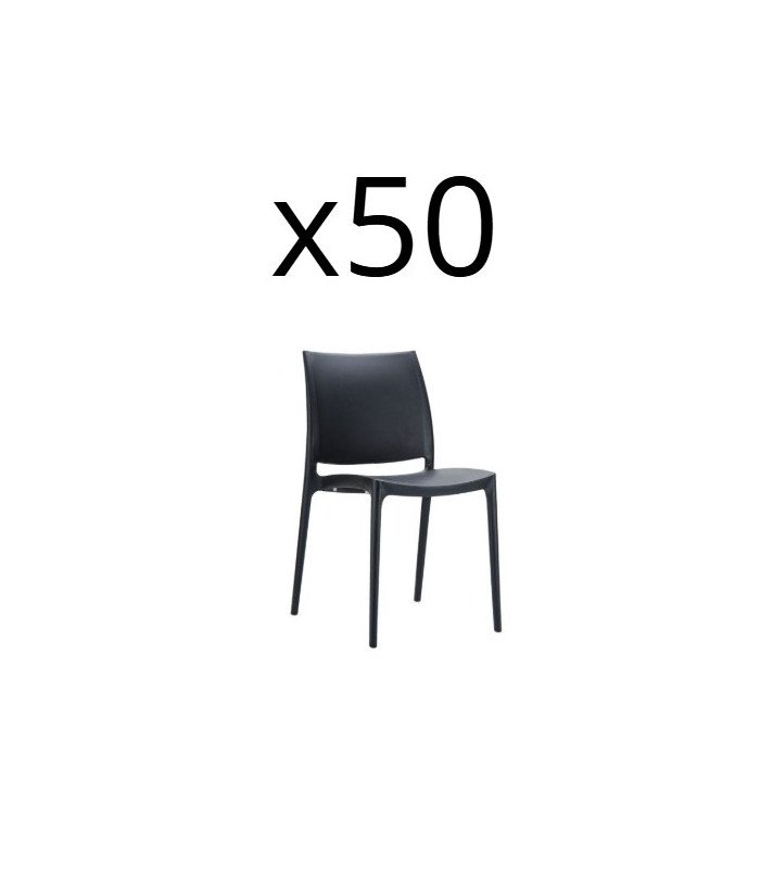 Pack of 50 stackable black conference chairs
