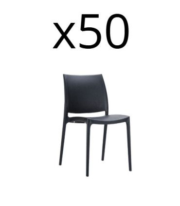 Pack of 50 stackable black conference chairs