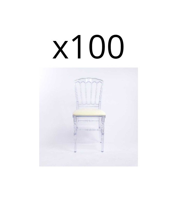 location chaise mariage réception Napoléon III transparente