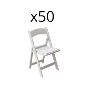 Pack 50 chaises de mariage blanches modèle Wedding