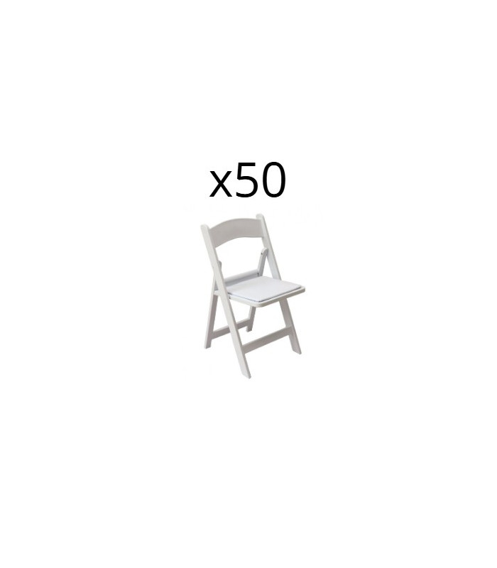 Pack 50 chaises de mariage blanches modèle Wedding