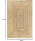 Tapis rectangulaire en toile de jute 120 x 170 cm posé au sol sur fond blanc avec indication des dimensions