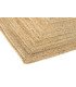 Détail angle tapis rectangulaire en toile de jute 120 x 170 cm montrant la texture de la fibre naturelle