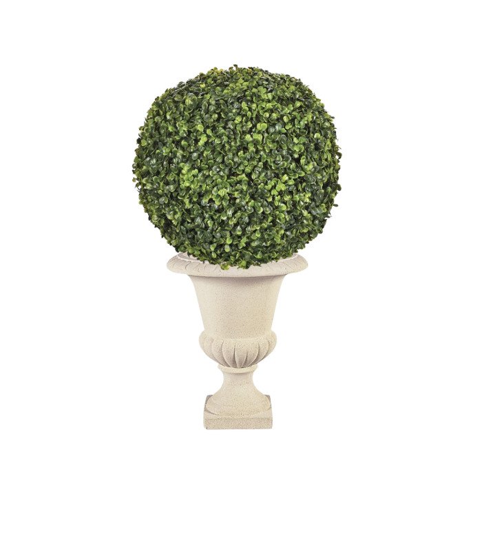 Boule de buis artificielle en pot Diam 33 cm traitée non feu
