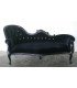 Rental Méridienne single end black wood and black velvet