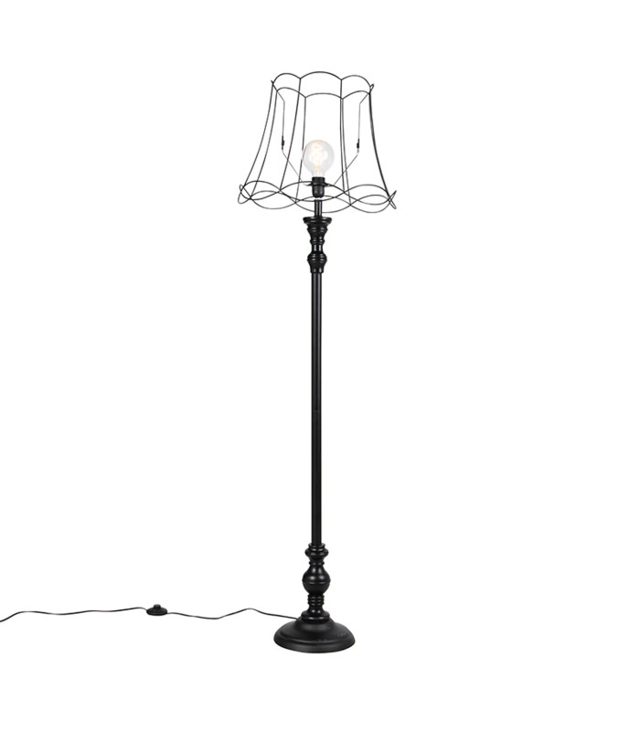 Floor lamp with classic lampshade, 157 x 45 cm diameter
