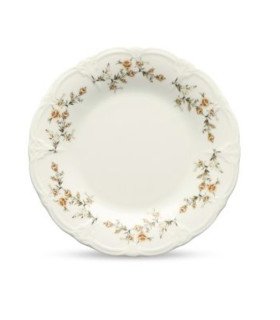 Assiette plate motif fleurs Ø 21 cm en céramique décor floral sur fond blanc