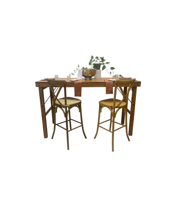 Table haute pliable en bois L 180 x 70 cm