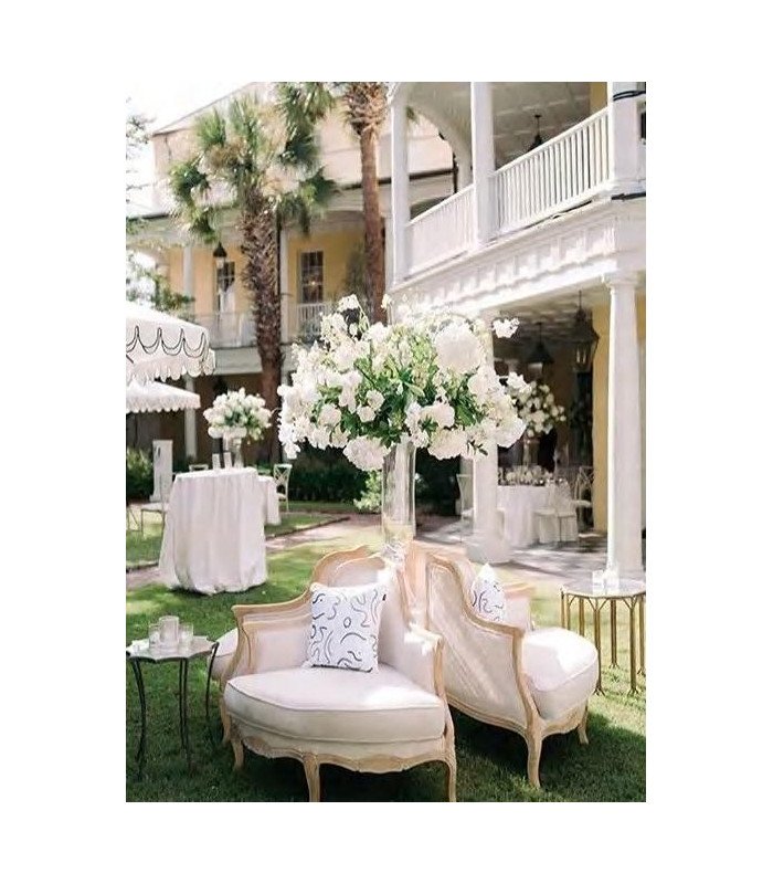 Versailles beige fabric corner armchair