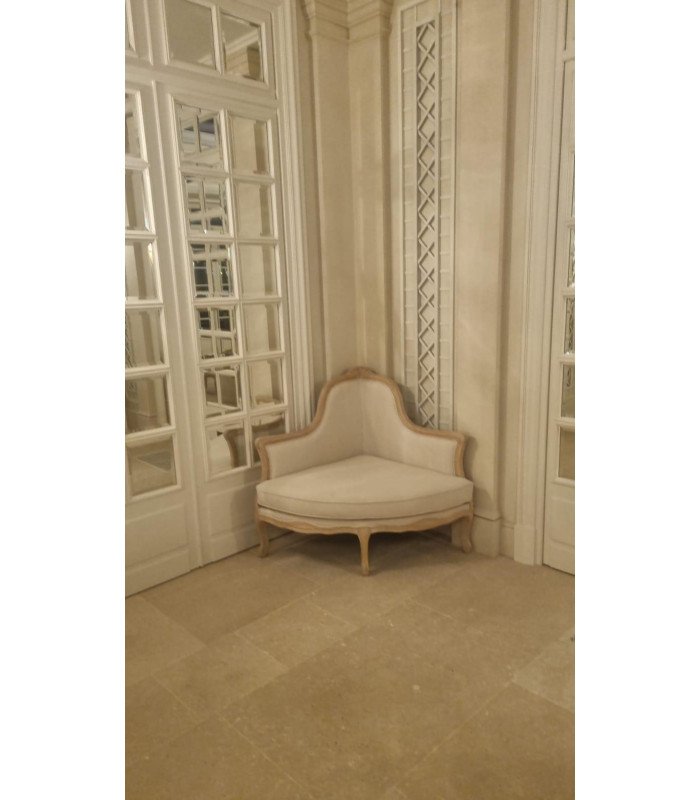 Versailles beige fabric corner armchair