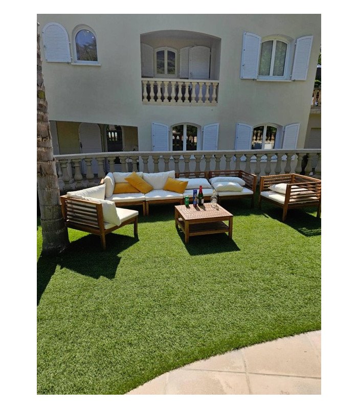 Canapé jardin en teck massif 4 places modulable L 240 cm