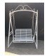 2-seater white wrought-iron swing