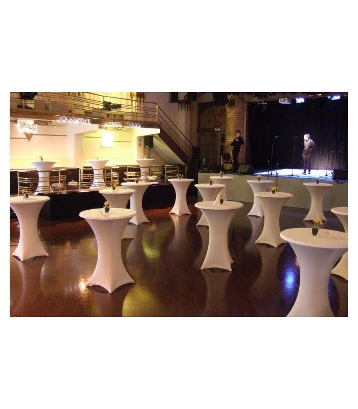 Upright table with black covers Diam 60 cm