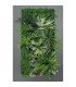 Double-sided artificial green plant partition, 200 cm high x 100 cm wide, on a gray background