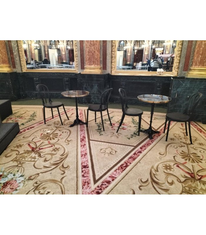 Parisian patio table with black top
